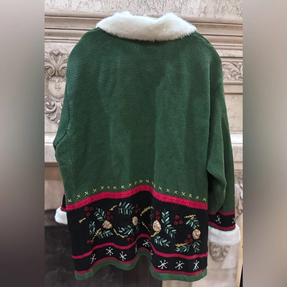 Handknit Cardigan Sweater Size 3X by Storybook Kruts Vintage 90’s - Picture 8 of 16